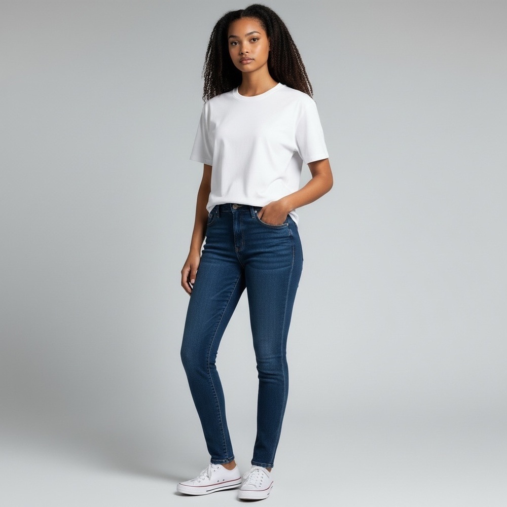 Hollister Curvy High Rise Dark Washed Jeans Advanced Stretch Size 13R W31 L28
